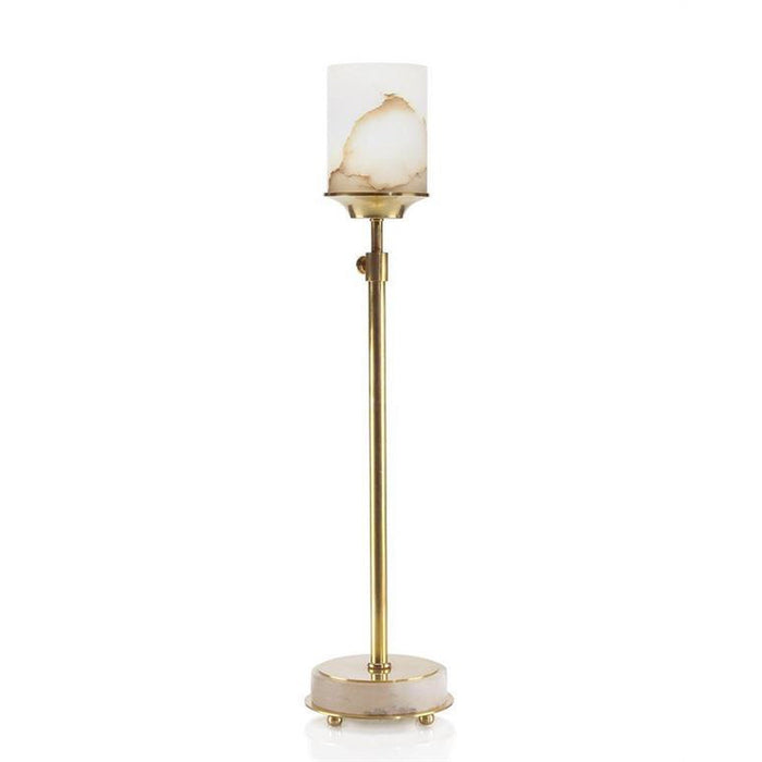 John Richard Honey Brass and Alabaster Buffet Lamp