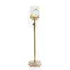 John Richard Honey Brass and Alabaster Buffet Lamp