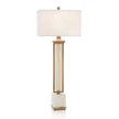 John Richard Coffee Bronze and White Alabaster Buffet Lamp