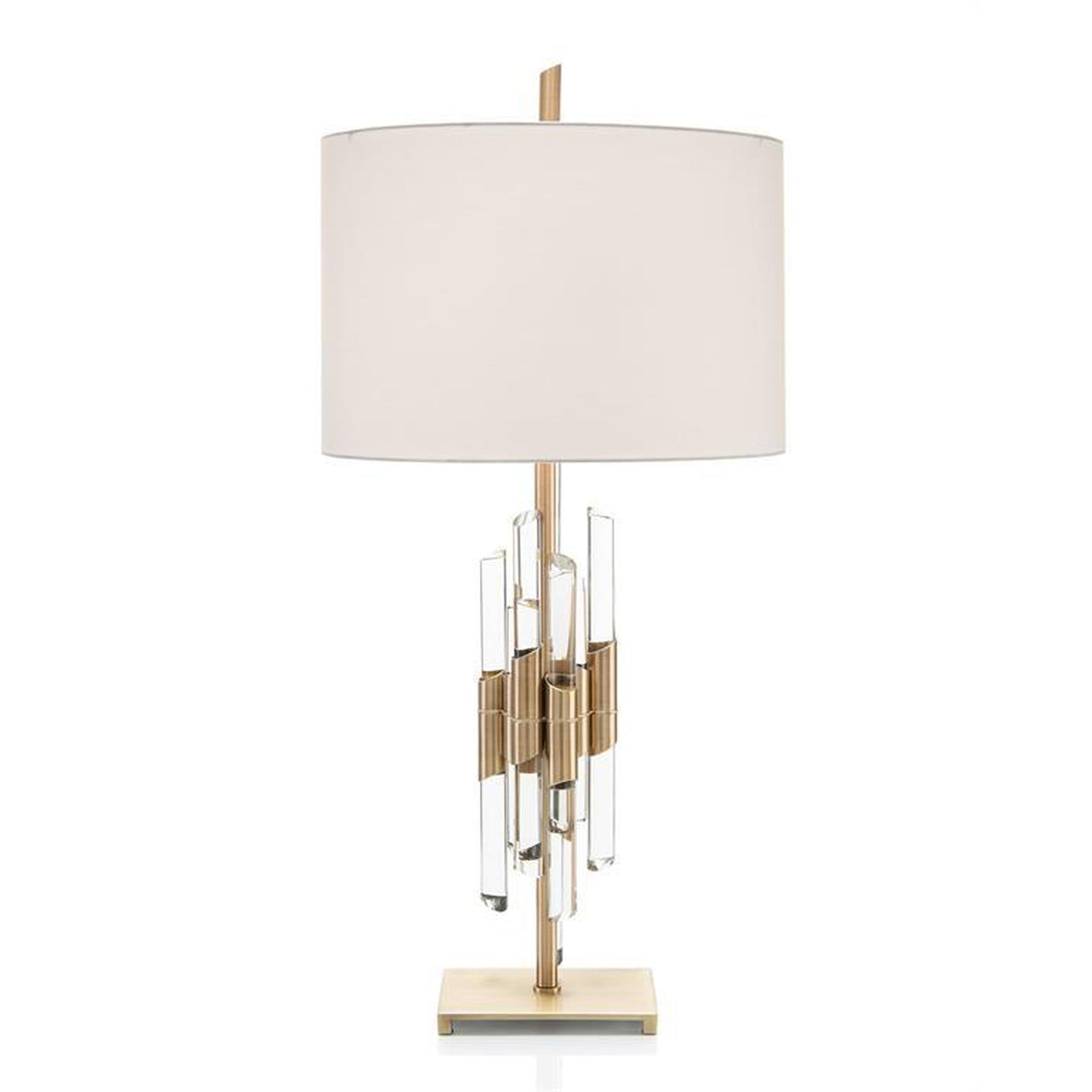 John Richard Brass and Crystal Rod Table Lamp
