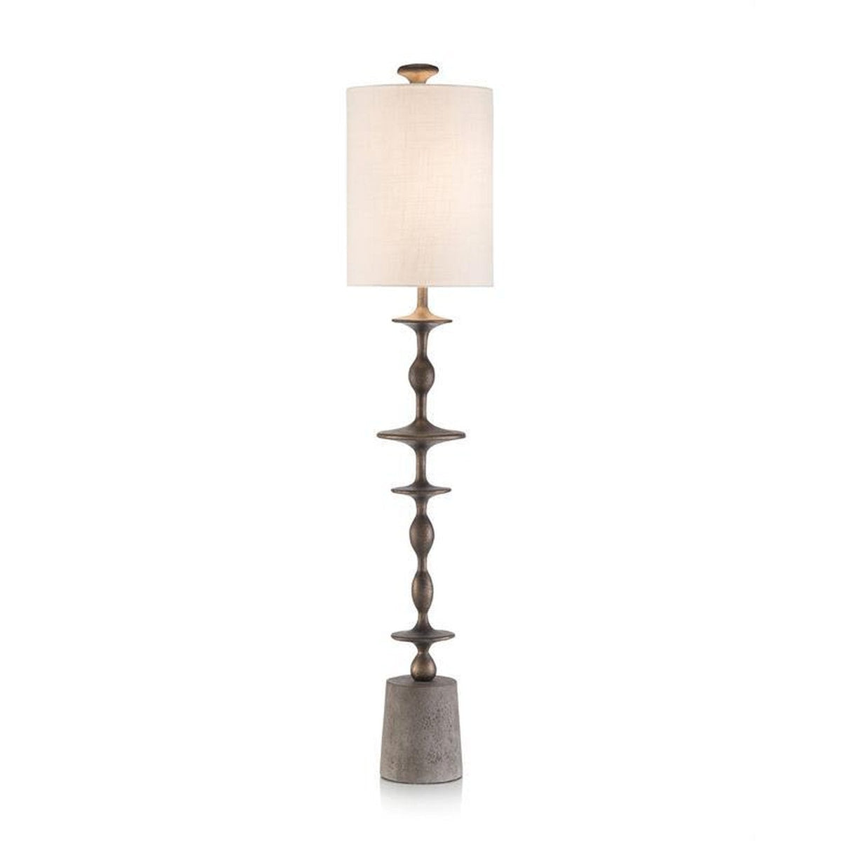 John Richard Matte Black Baluster Candlestick Lamp