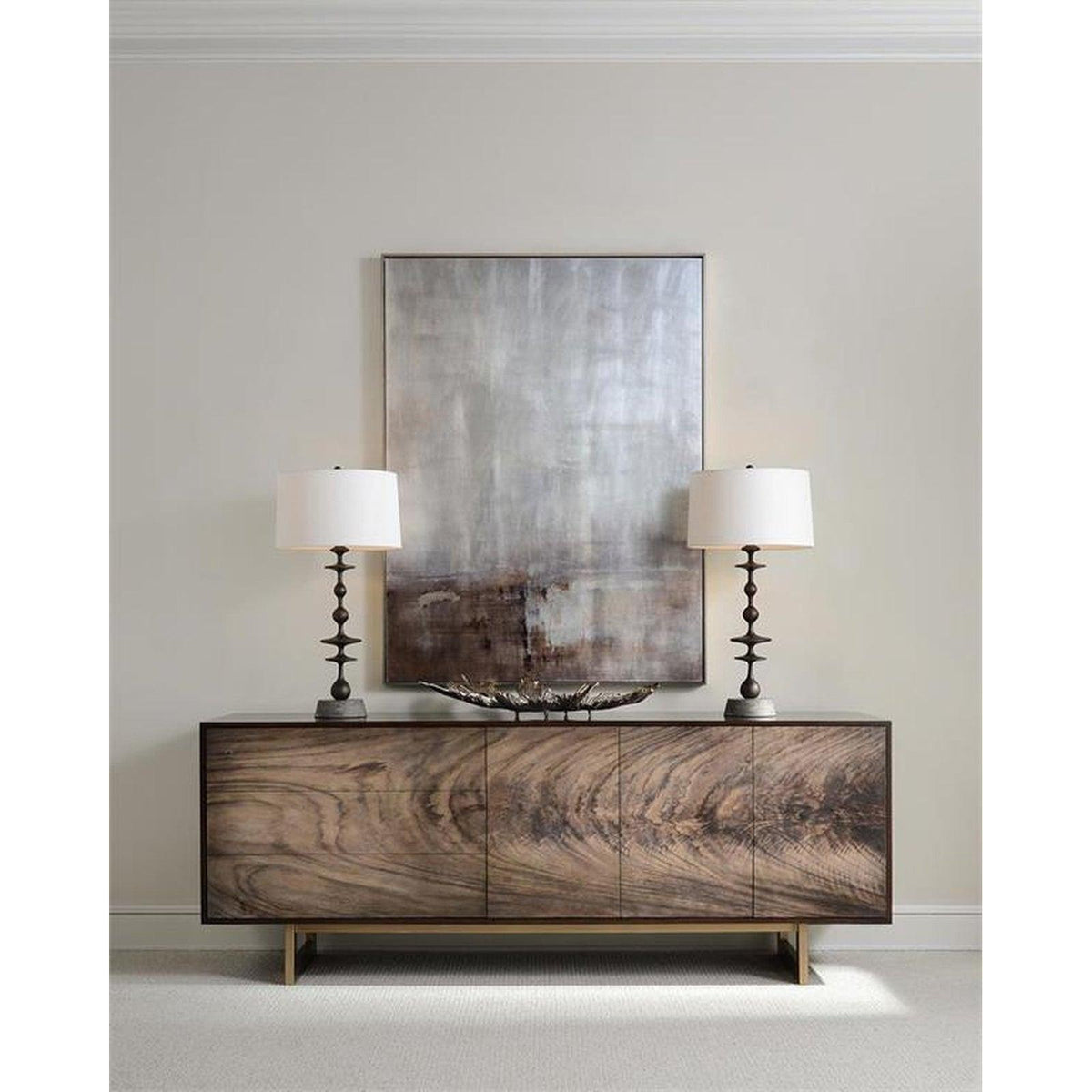 John Richard Matte Black Baluster Table Lamp