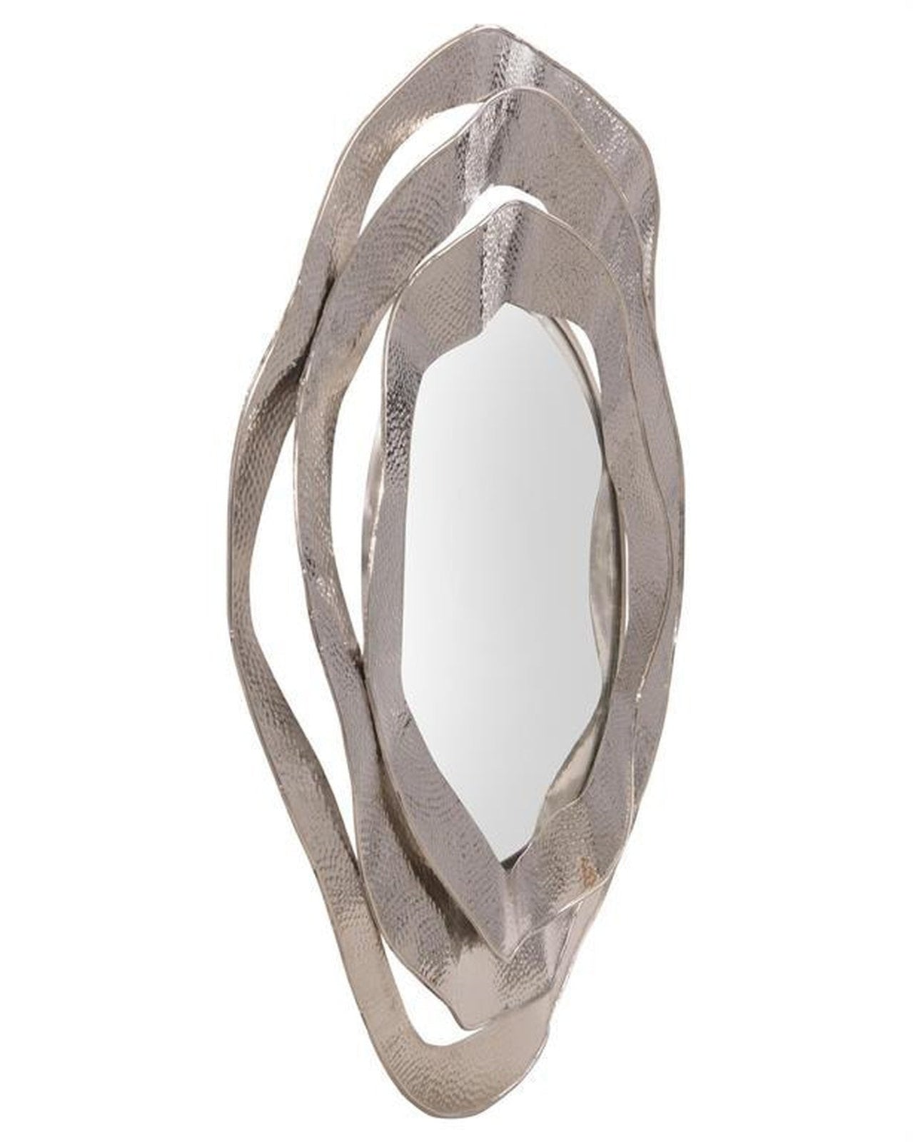 John Richard Ripple Frame Mirror in Nickel
