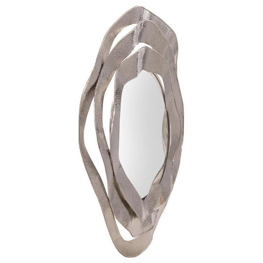 John Richard Ripple Frame Mirror in Nickel