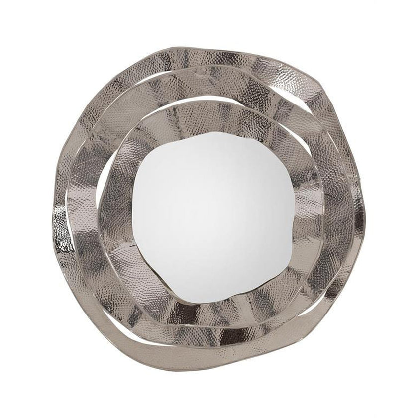John Richard Ripple Frame Mirror in Nickel