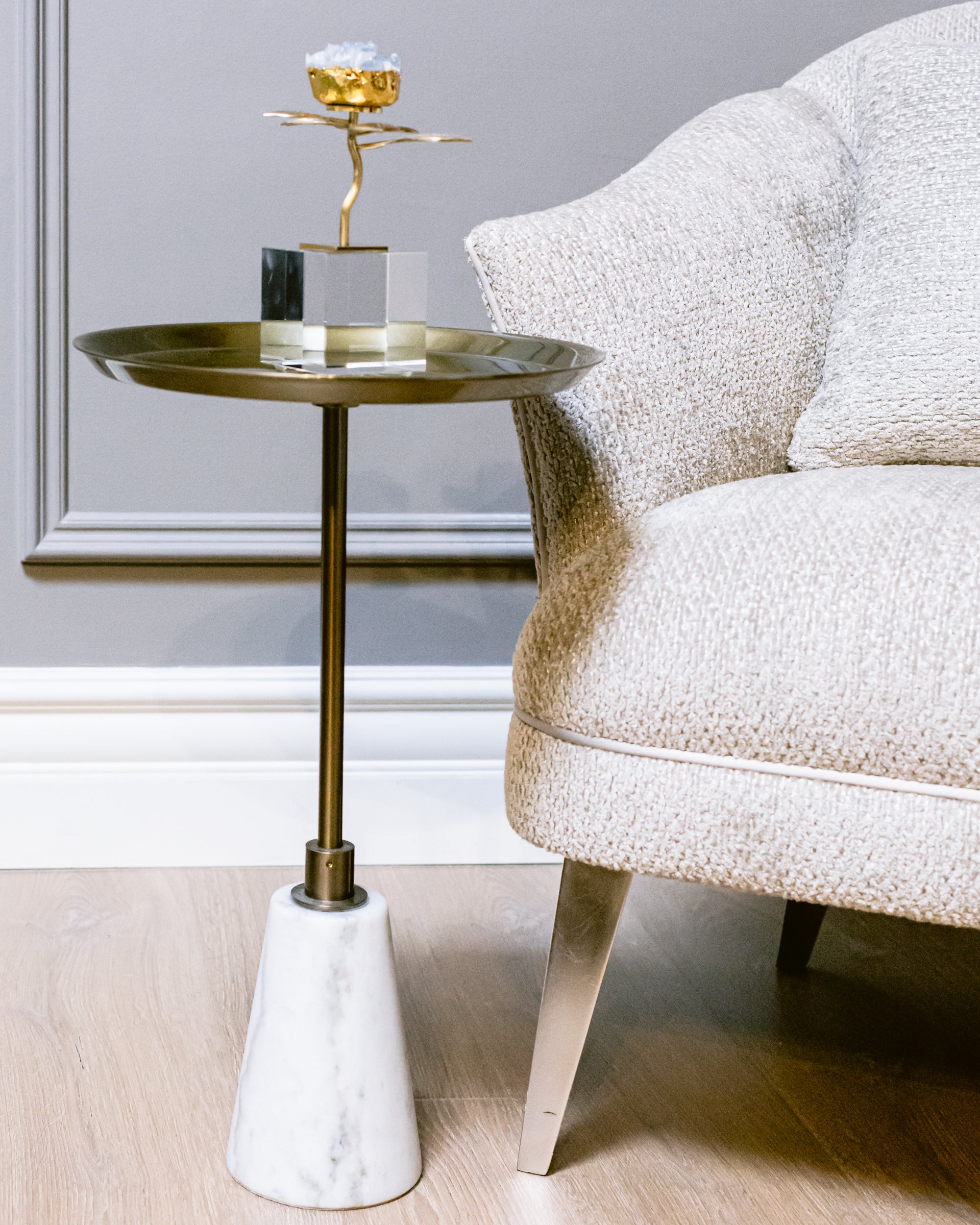 Lexington Accent Table Metal Top Floor Sample