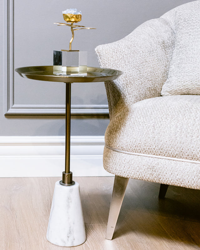 Lexington Accent Table Metal Top Floor Sample