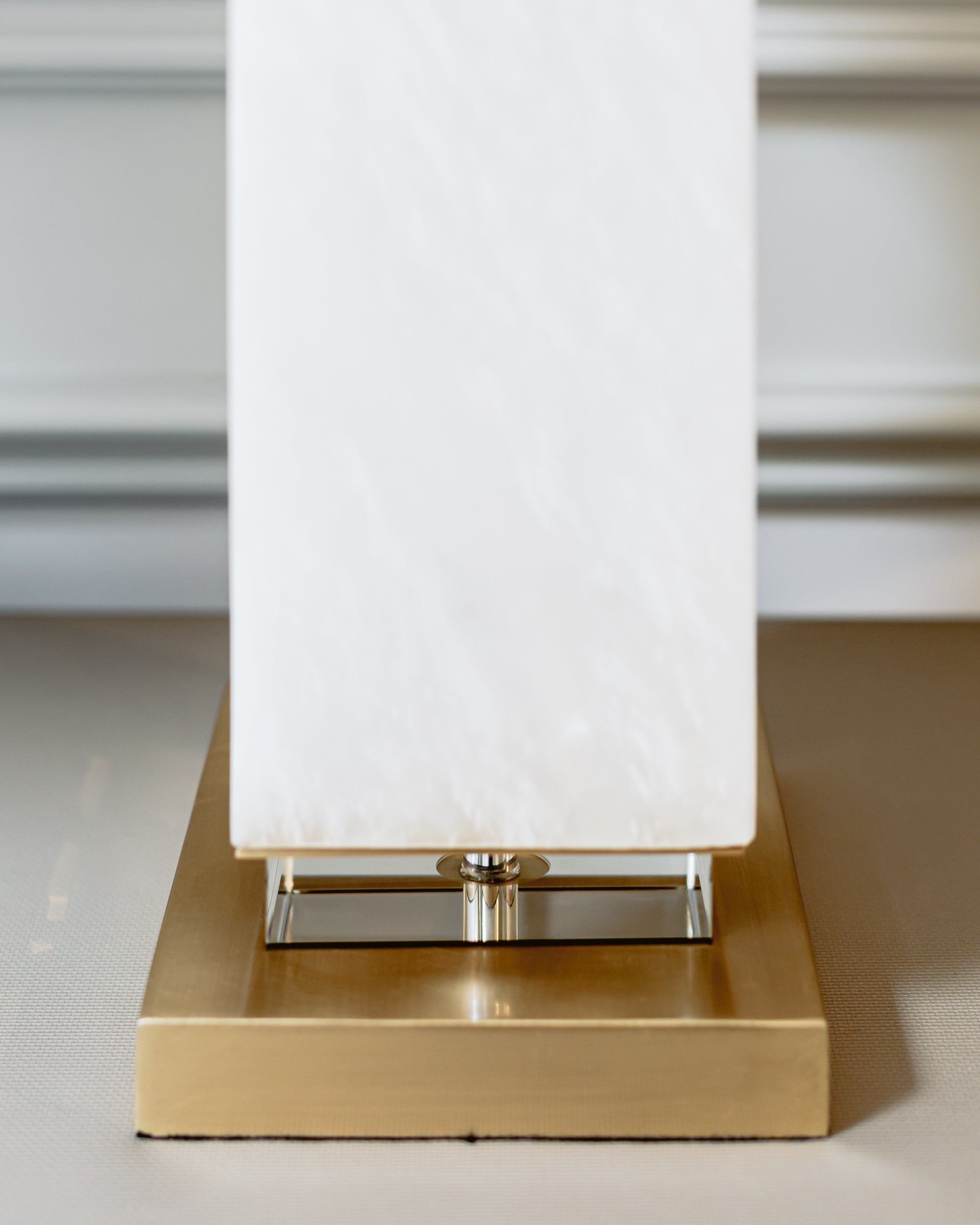 John Richard White Alabaster Column Table Lamp Floor Sample