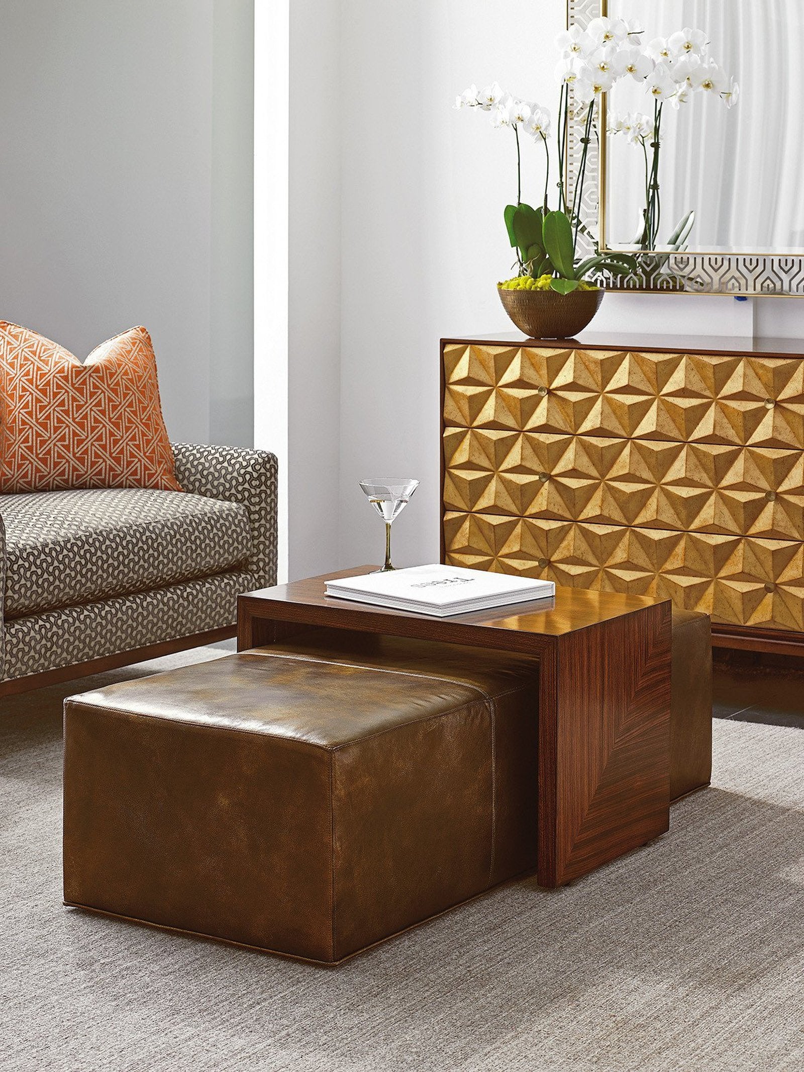 Lexington Take Five Broadway Cocktail Ottoman With Slide