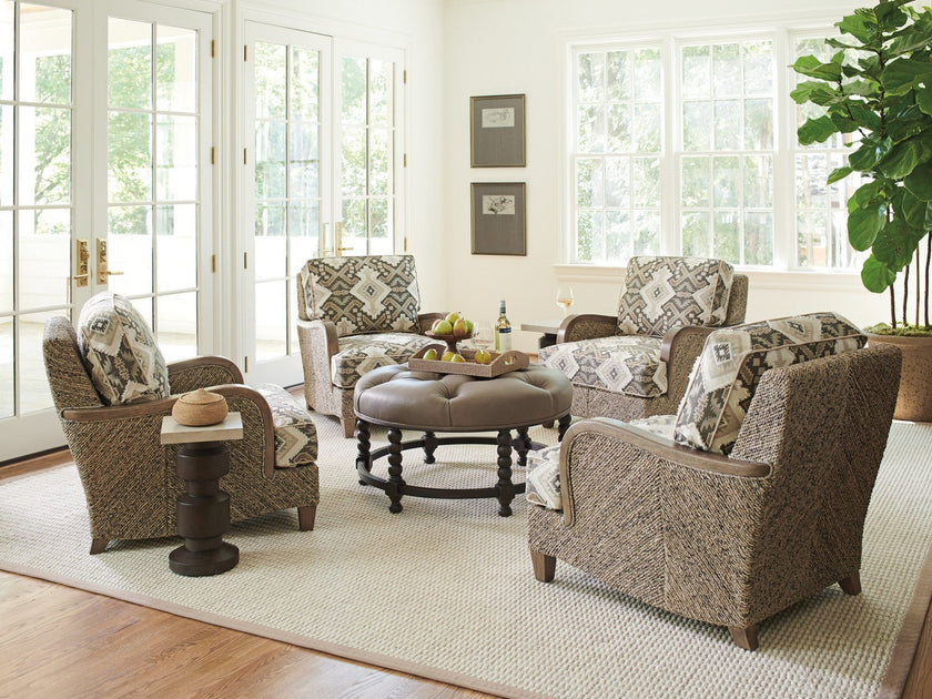 Barclay Butera Upholstery Hanover Tufted Top Ottoman