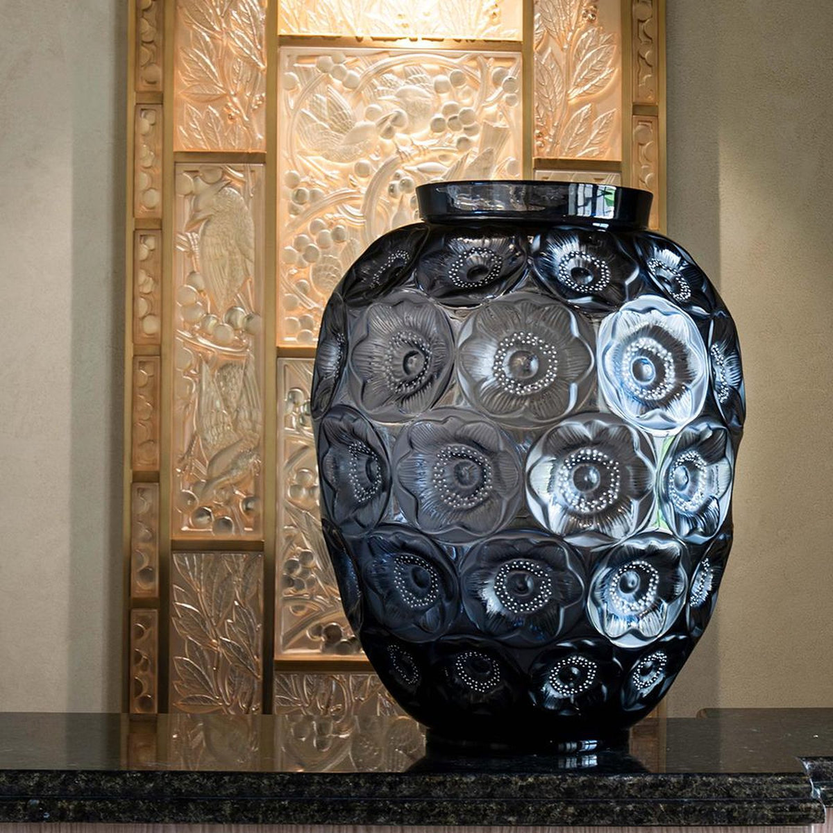 Lalique Anemones Grand Vase