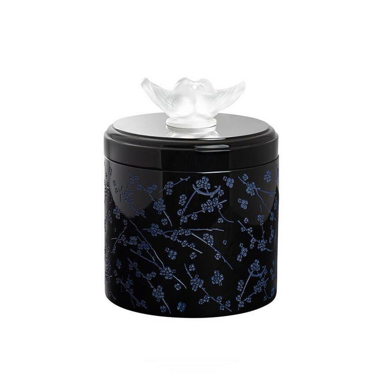 Lalique Fleurs De Cerisier Lacquered Wood Box Large Size