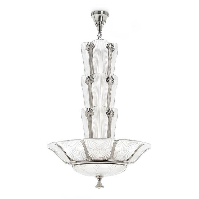 Lalique Ginkgo Chandelier Nickel