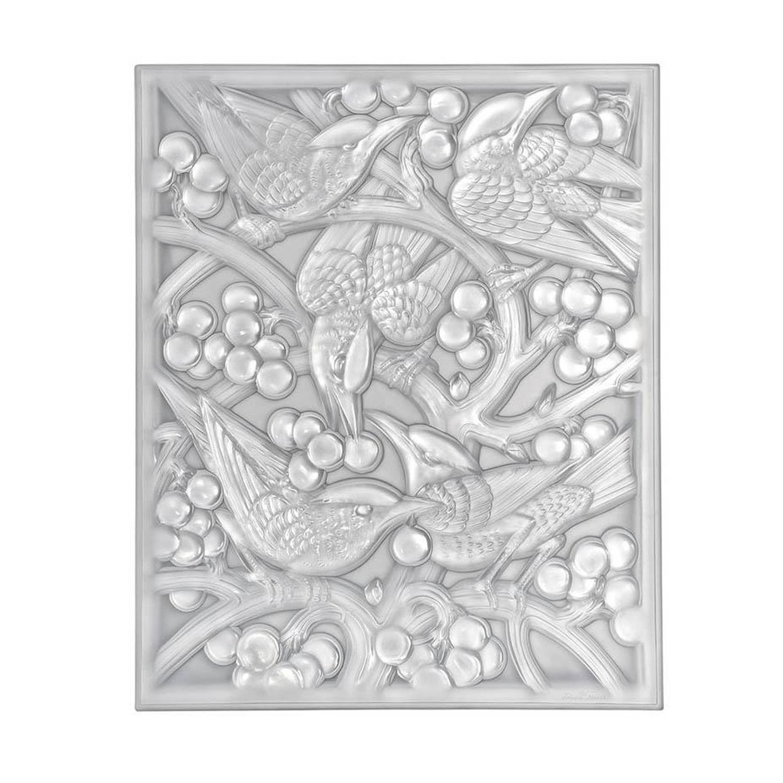 Lalique Merles Et Raisins Head Down Decorative Panel