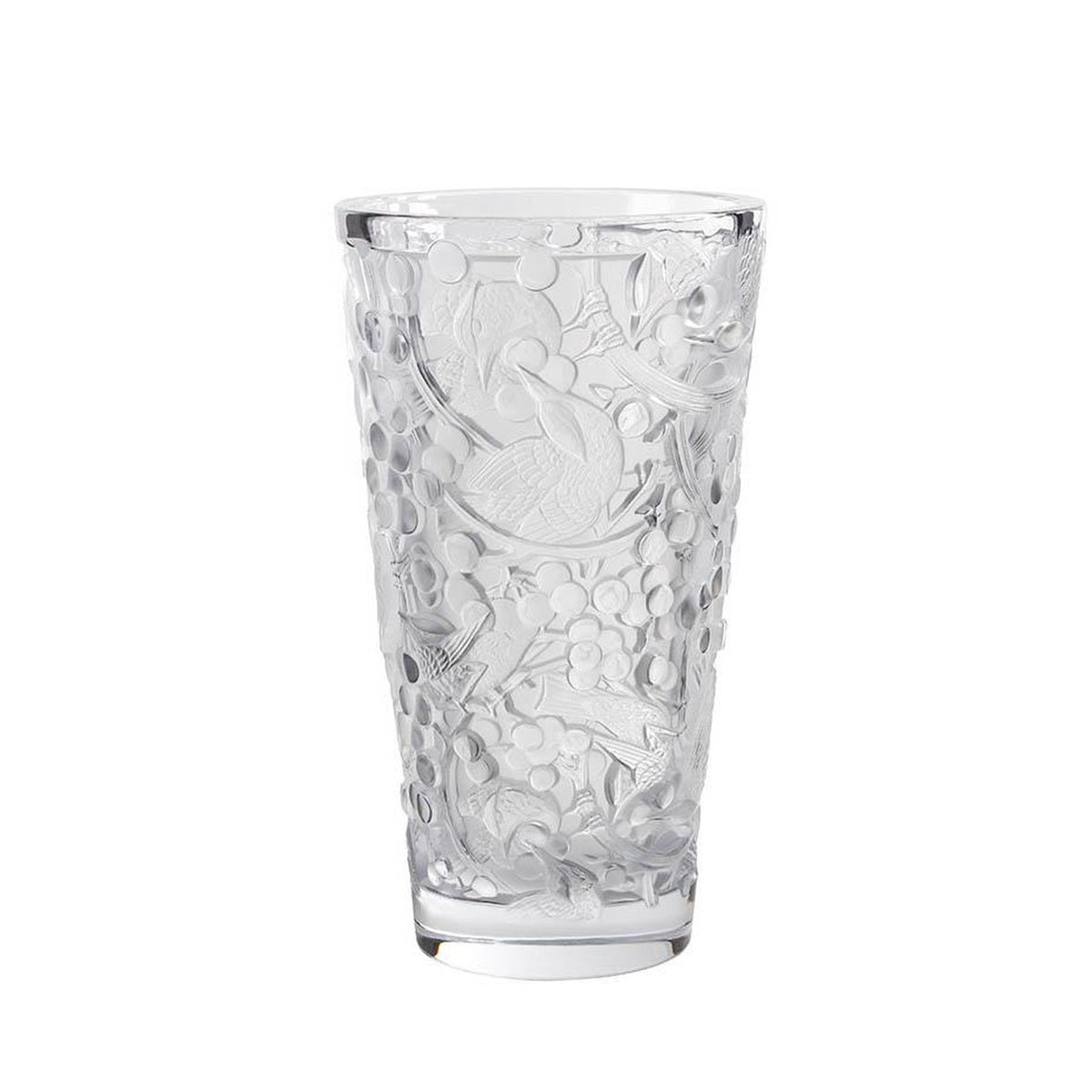 Lalique Merles Et Raisins Large Vase