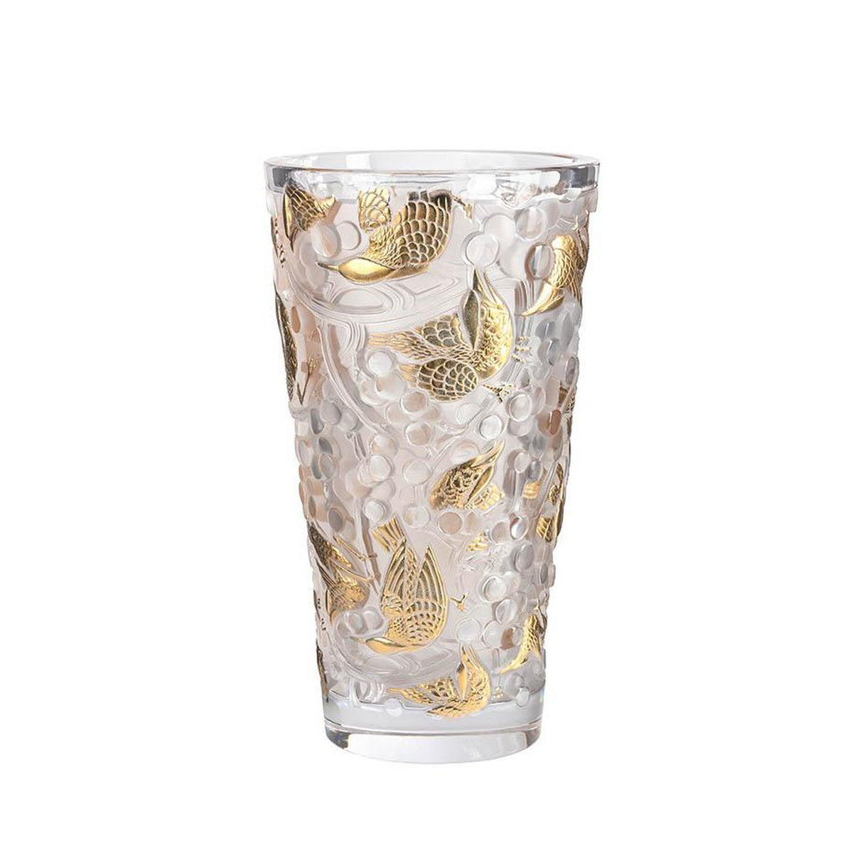Lalique Merles Et Raisins Large Vase
