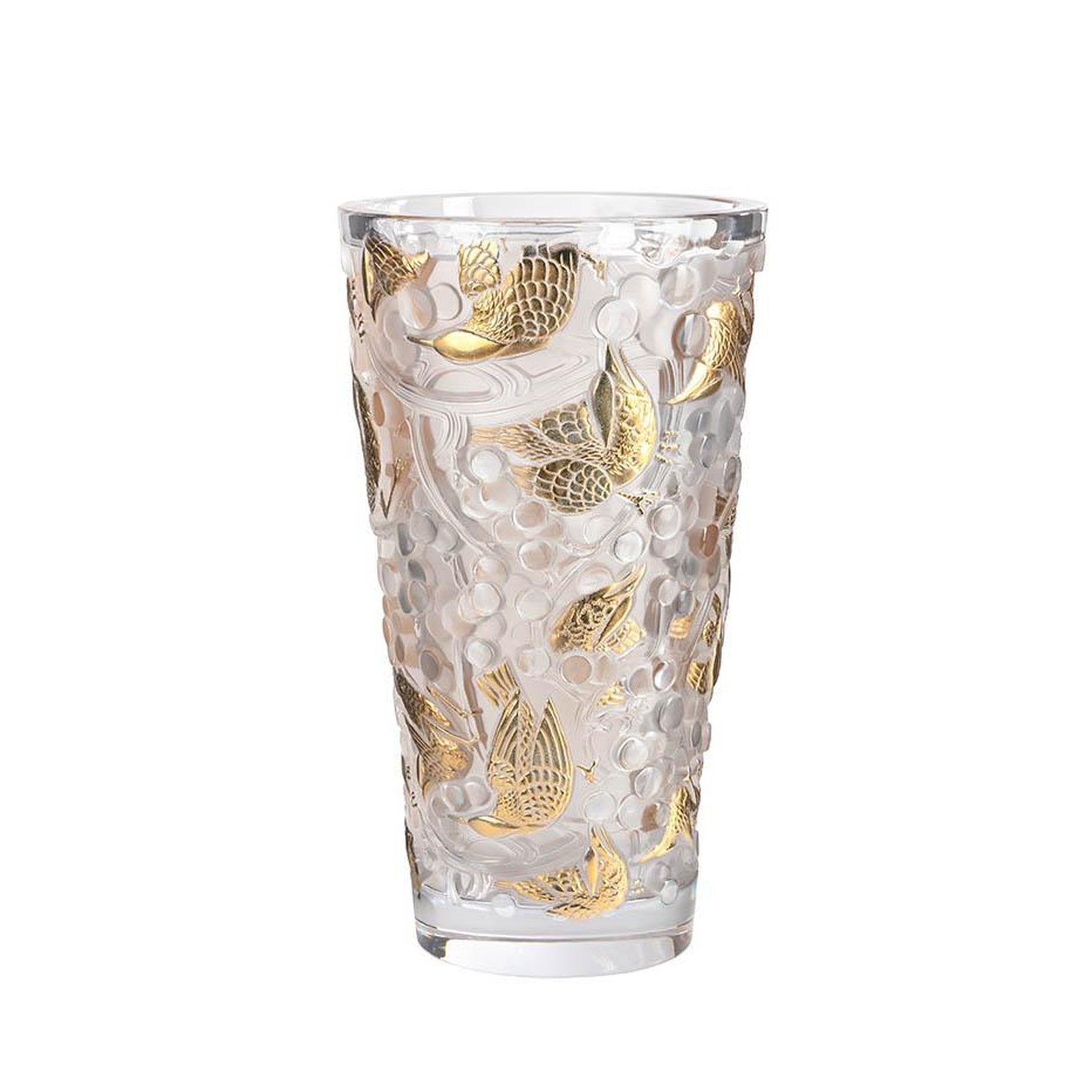 Lalique Merles Et Raisins Large Vase