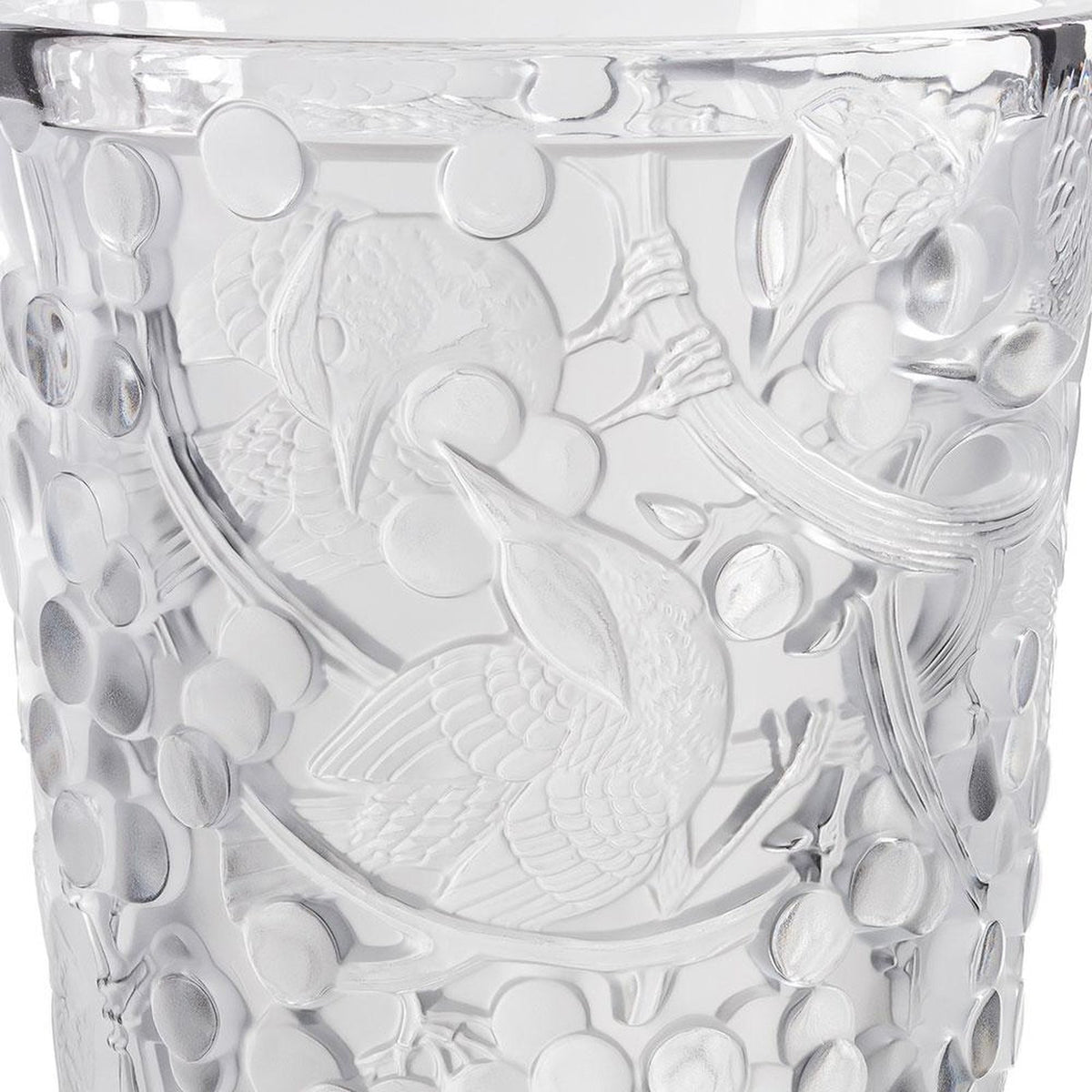 Lalique Merles Et Raisins Large Vase