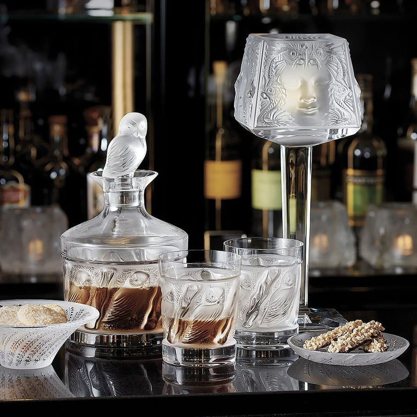 Lalique Owl Old Fashion Tumblers - Set of 2