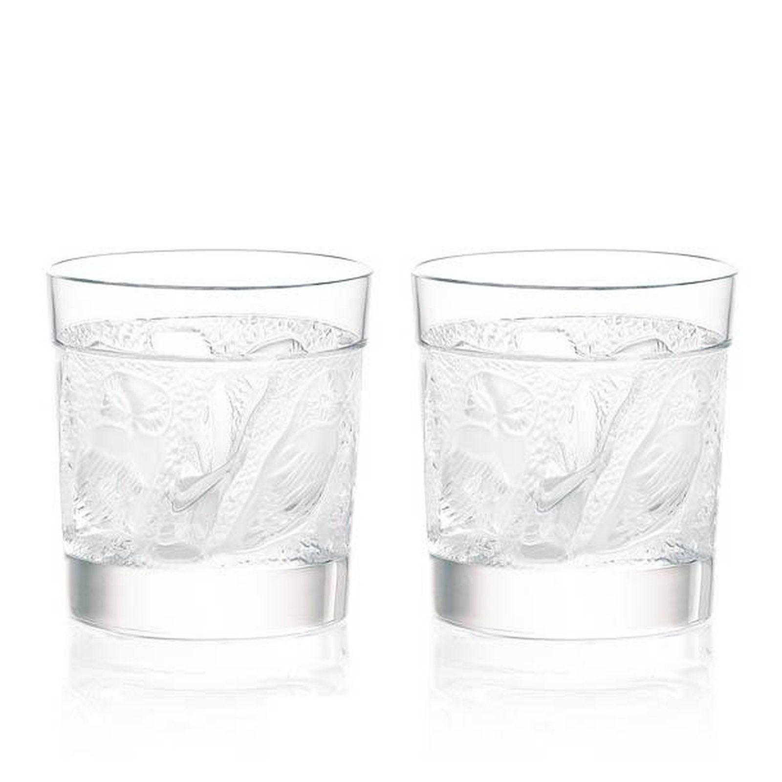 Lalique Owl Old Fashion Tumblers - Set of 2