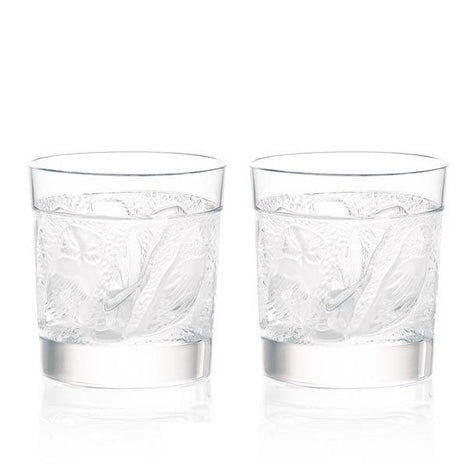 Lalique Owl Old Fashion Tumblers - Set of 2