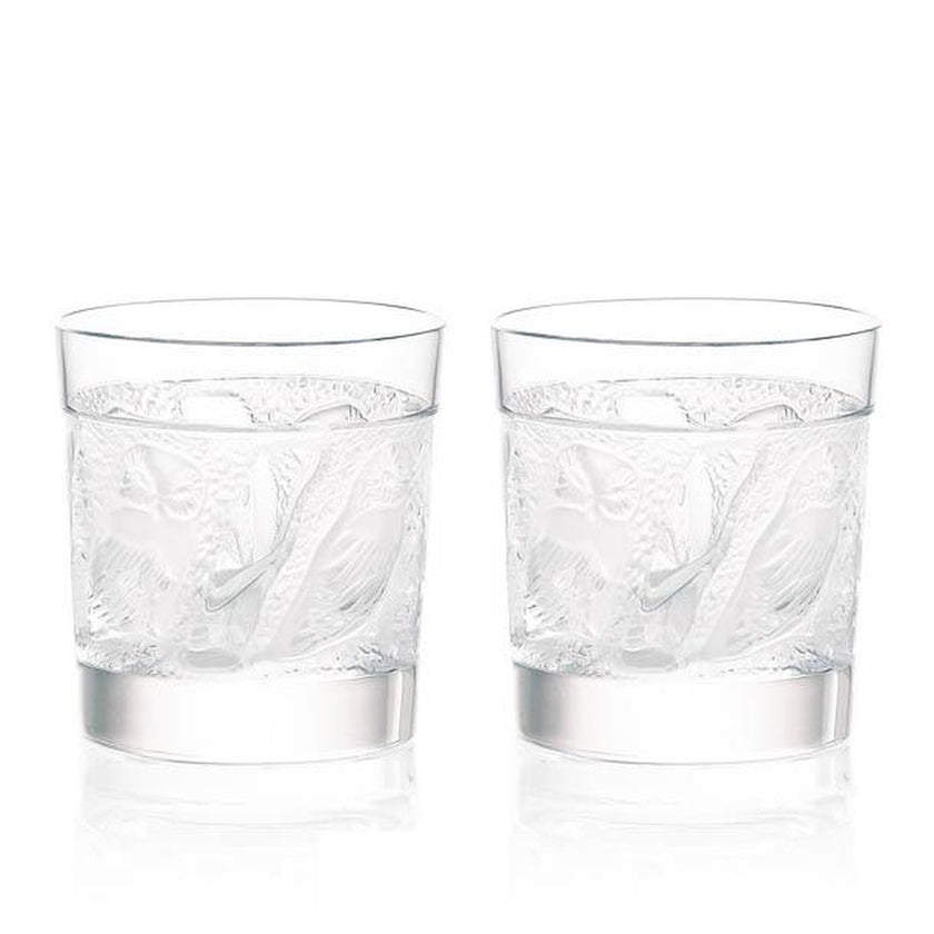 Lalique Owl Old Fashion Tumblers - Set of 2