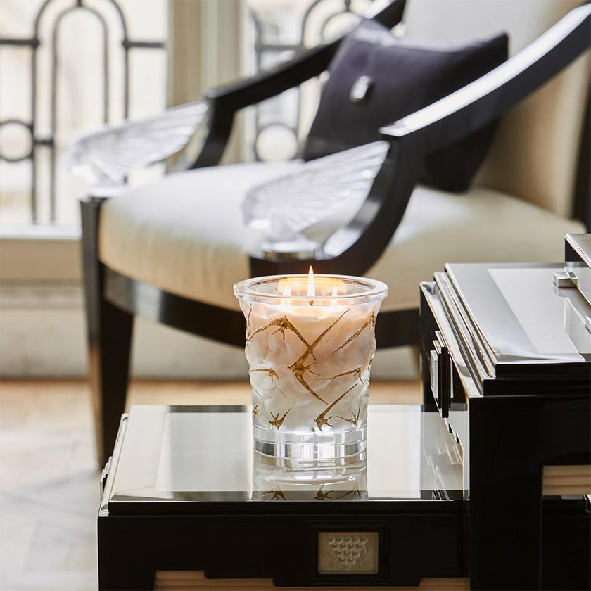 Lalique Swallow Candle Vase