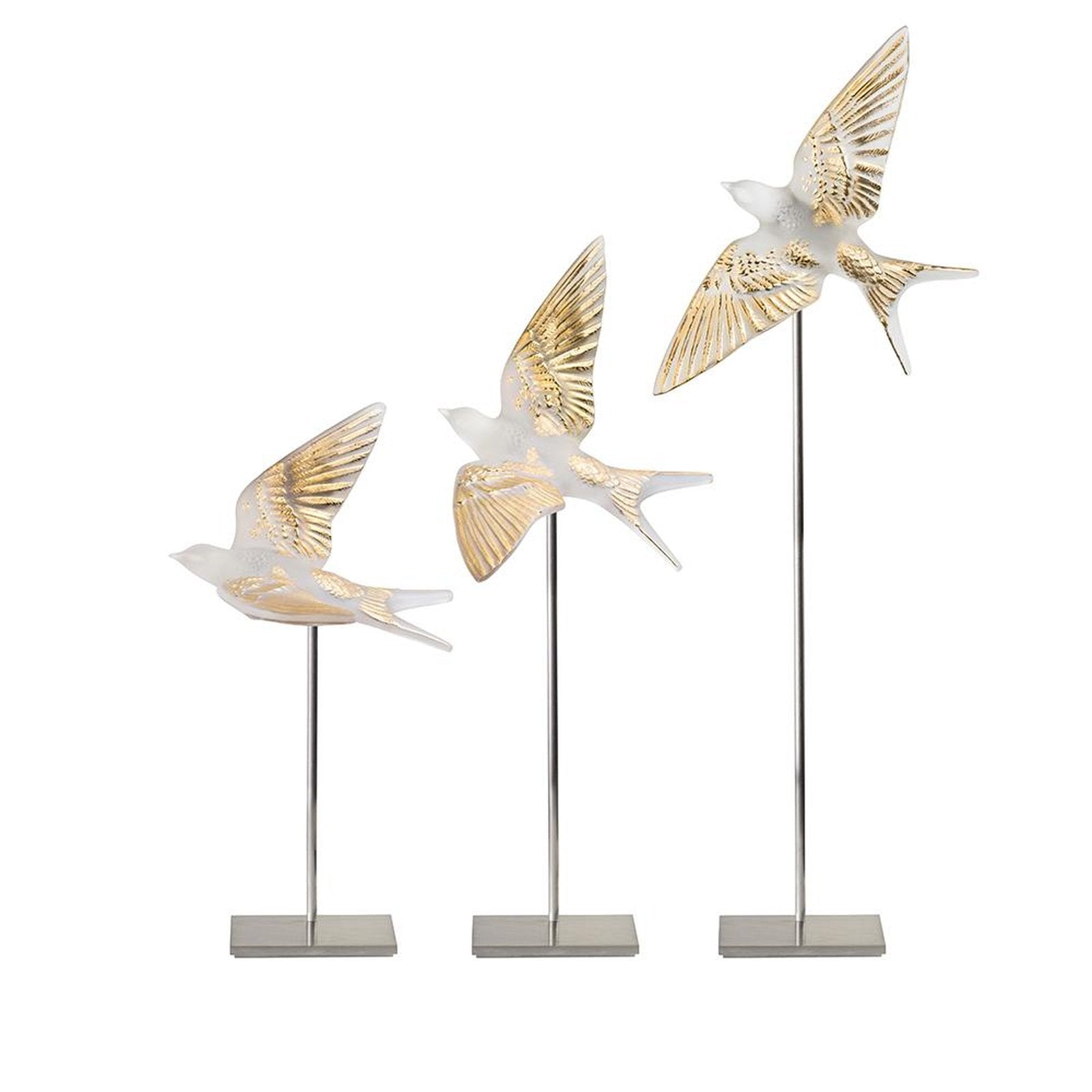 Lalique Swallow Wings Up Wall Sculpture