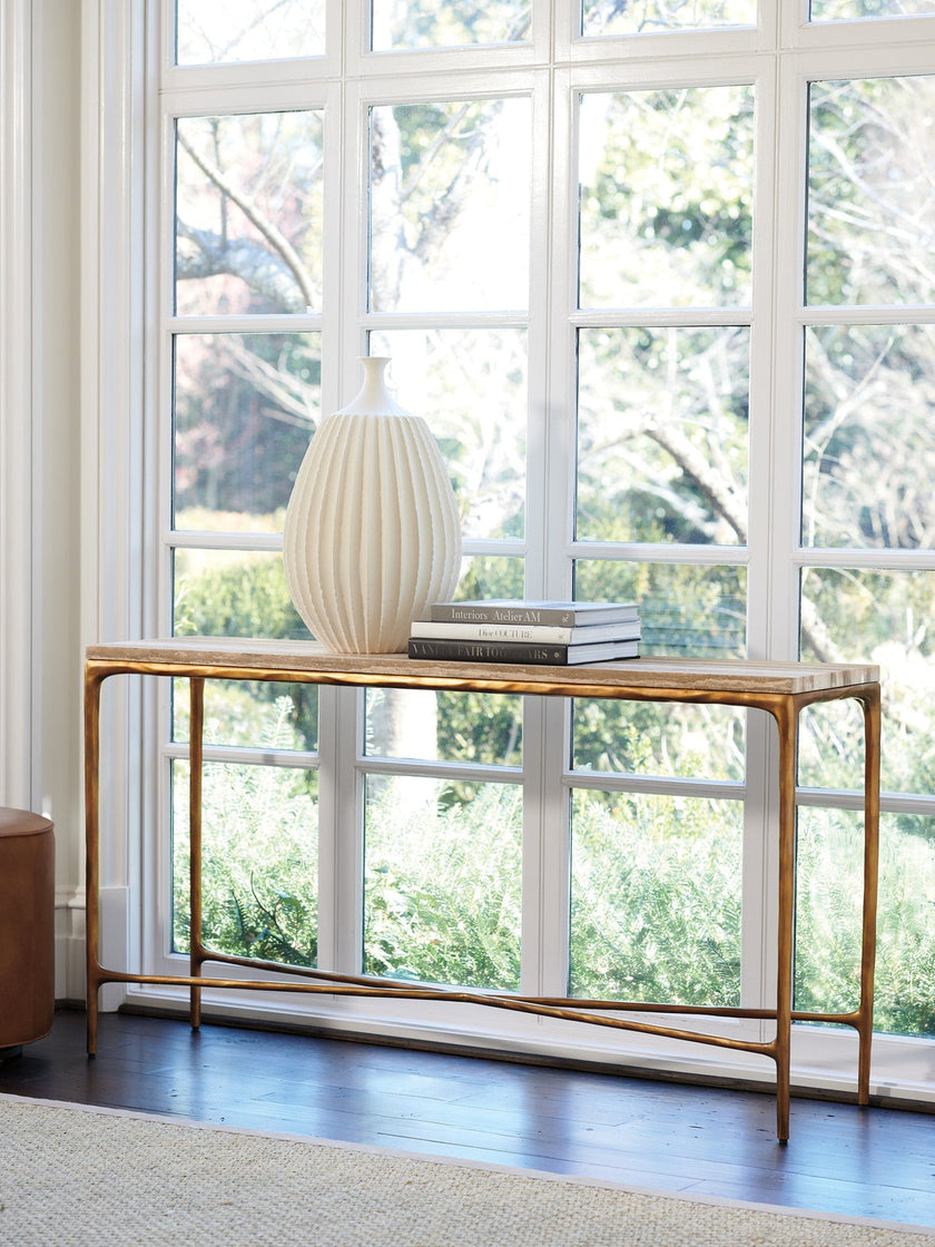 Lexington Silverado Menlo Park Console with Stone Top