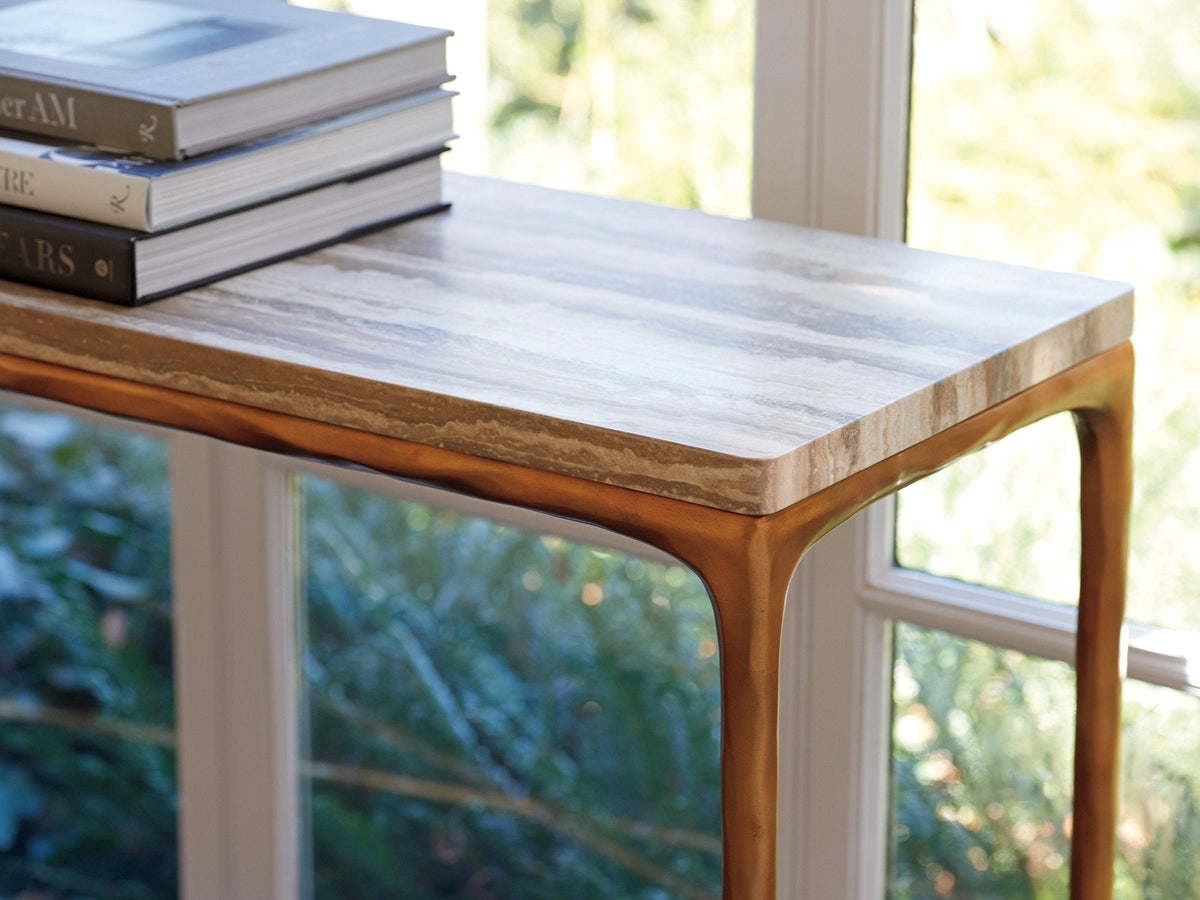 Lexington Silverado Menlo Park Console with Stone Top
