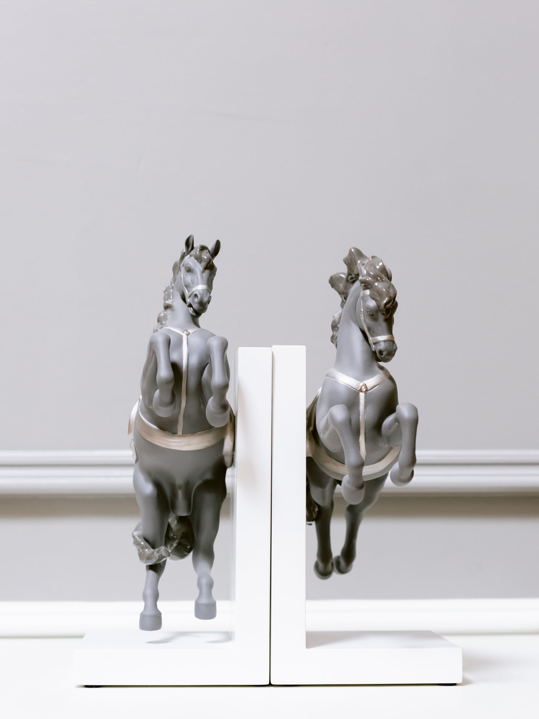 Lladro Horse Figurines on Pirouette and Courbette Set of 2 Floor Sample