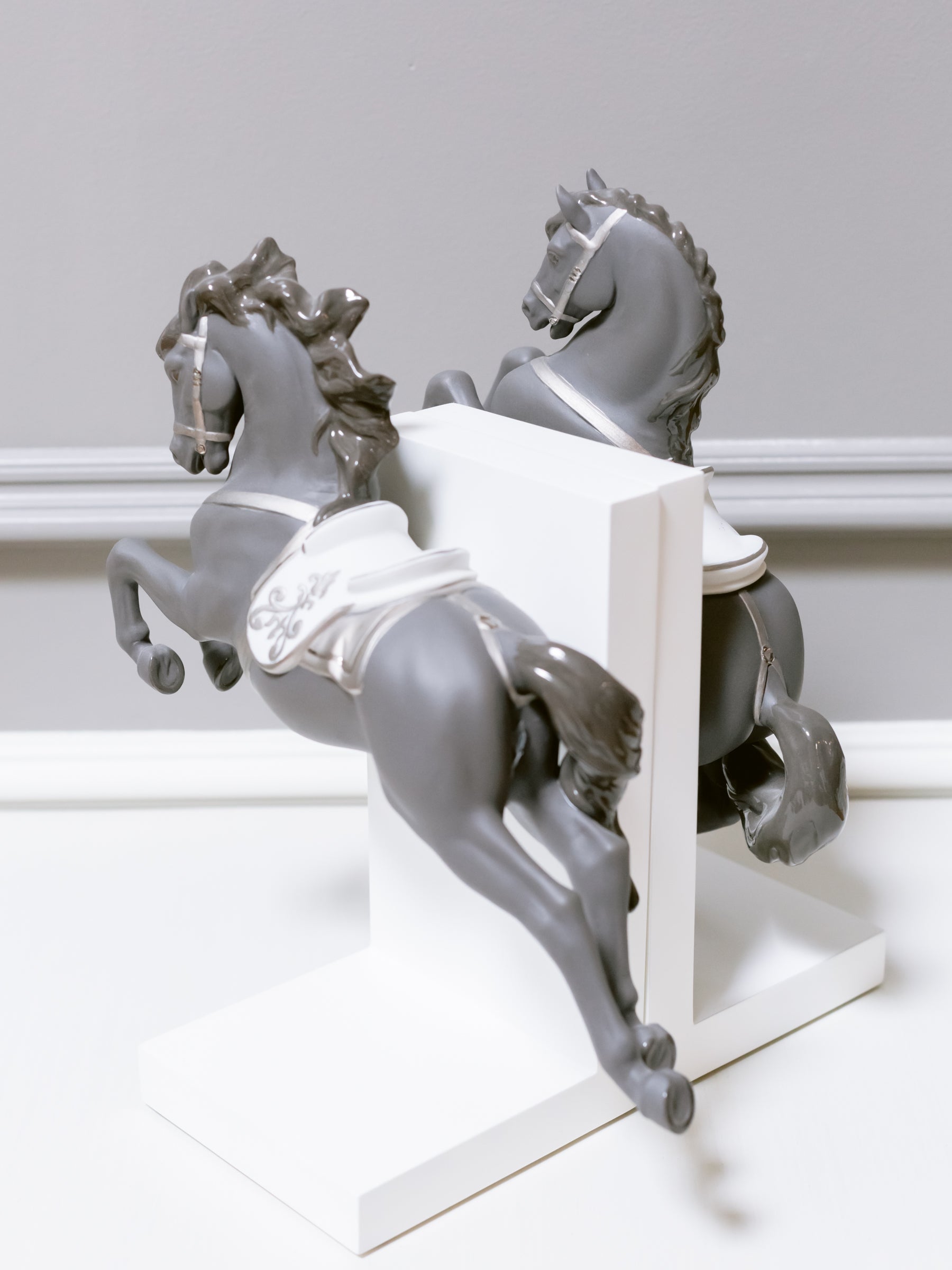 Lladro Horse Figurines on Pirouette and Courbette Set of 2 Floor Sample