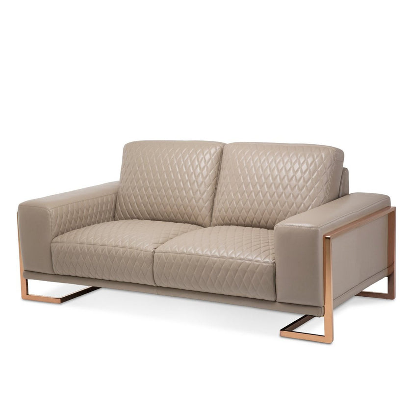 Michael Amini Mia Bella Gianna Leather Loveseat