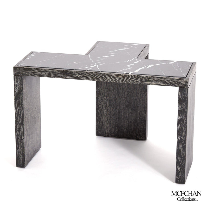 Global Views Black Cerused Oak T-Flex Table