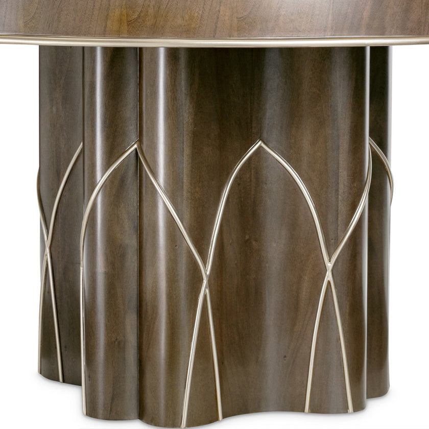 Michael Amini Villa Cherie Hazelnut Round Dining Table