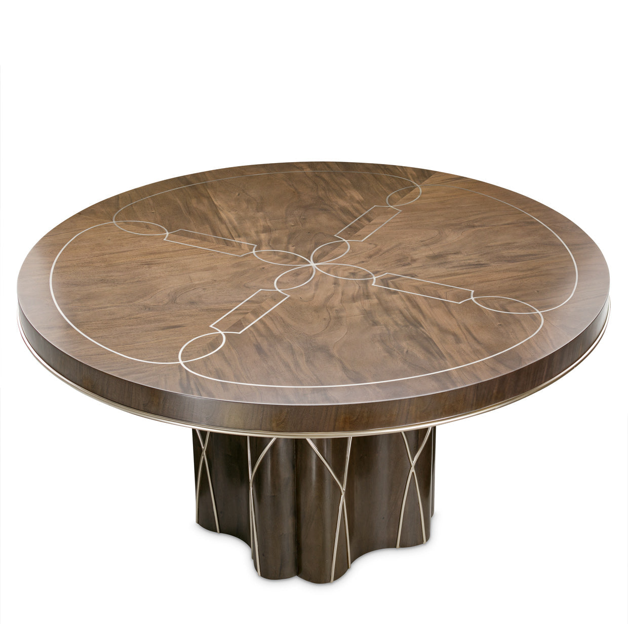 Michael Amini Villa Cherie Hazelnut Round Dining Table