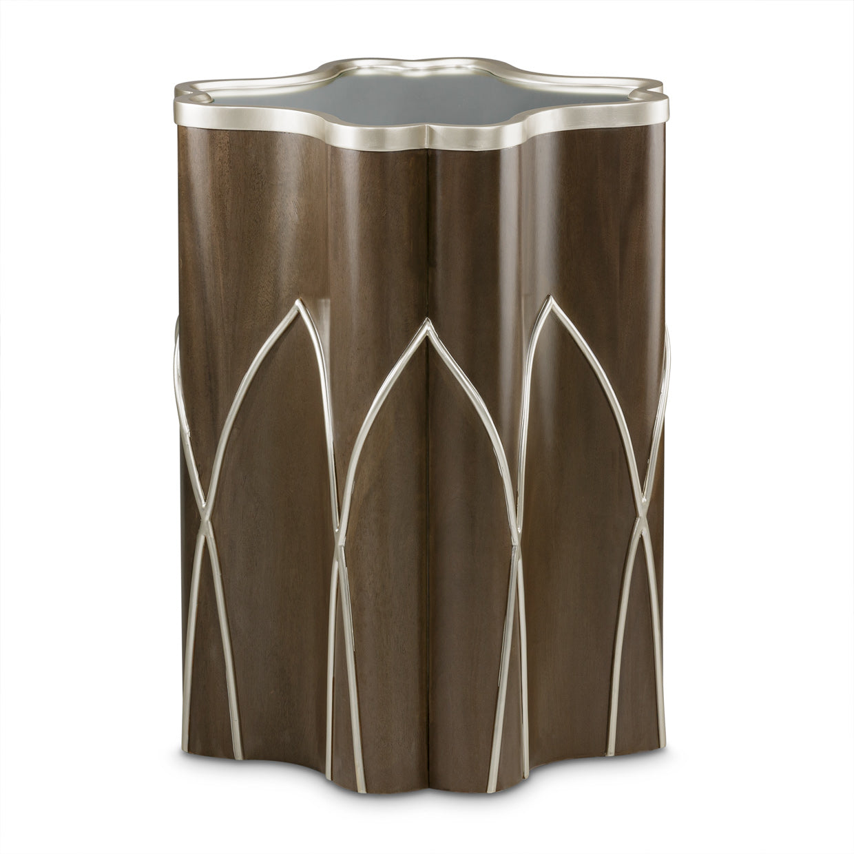 Michael Amini Villa Cherie Hazelnut Side Table