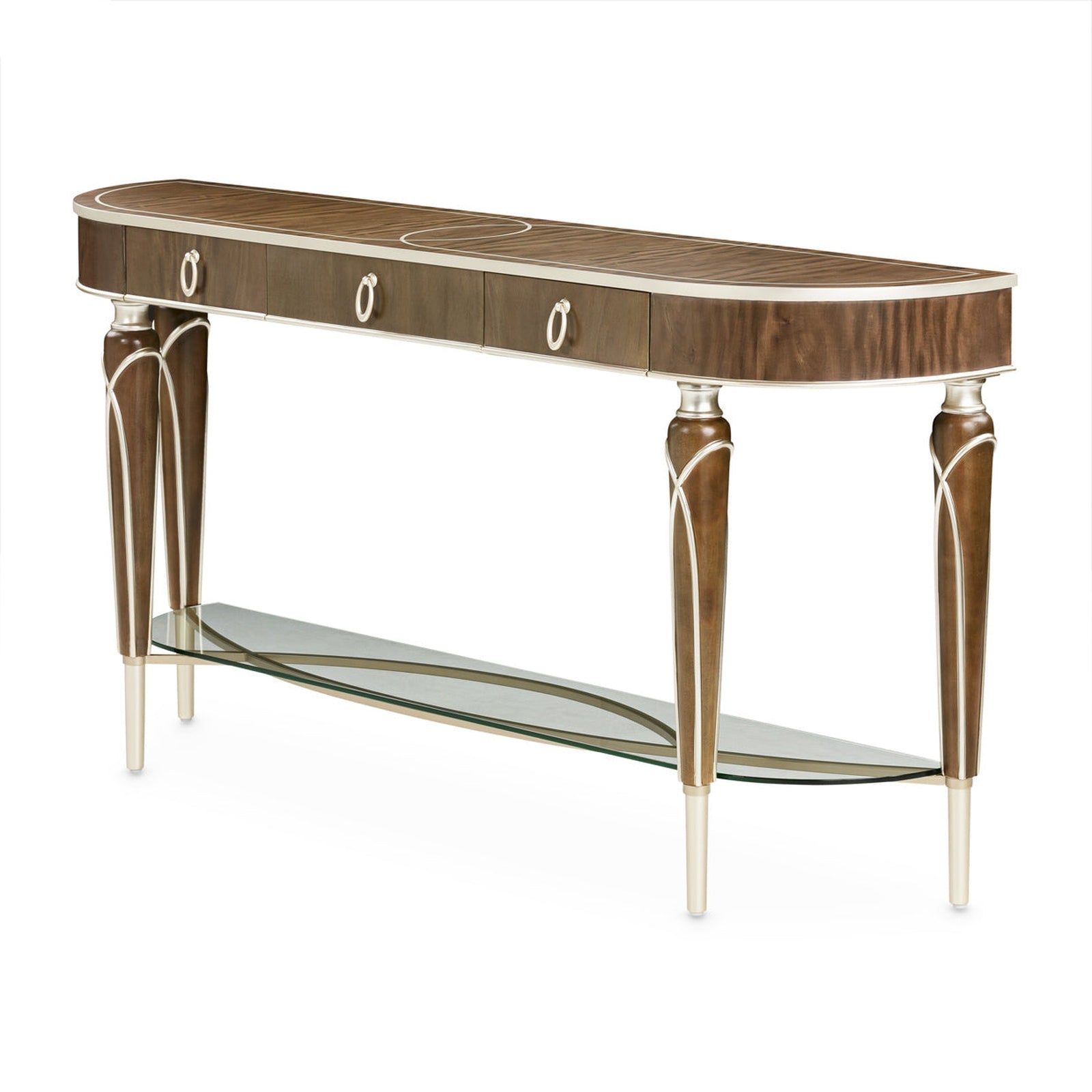 Michael Amini Villa Cherie Hazelnut Console Table