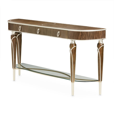 Michael Amini Villa Cherie Hazelnut Console Table