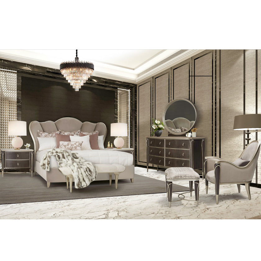 Michael Amini Villa Cherie Hazelnut Accent Chair