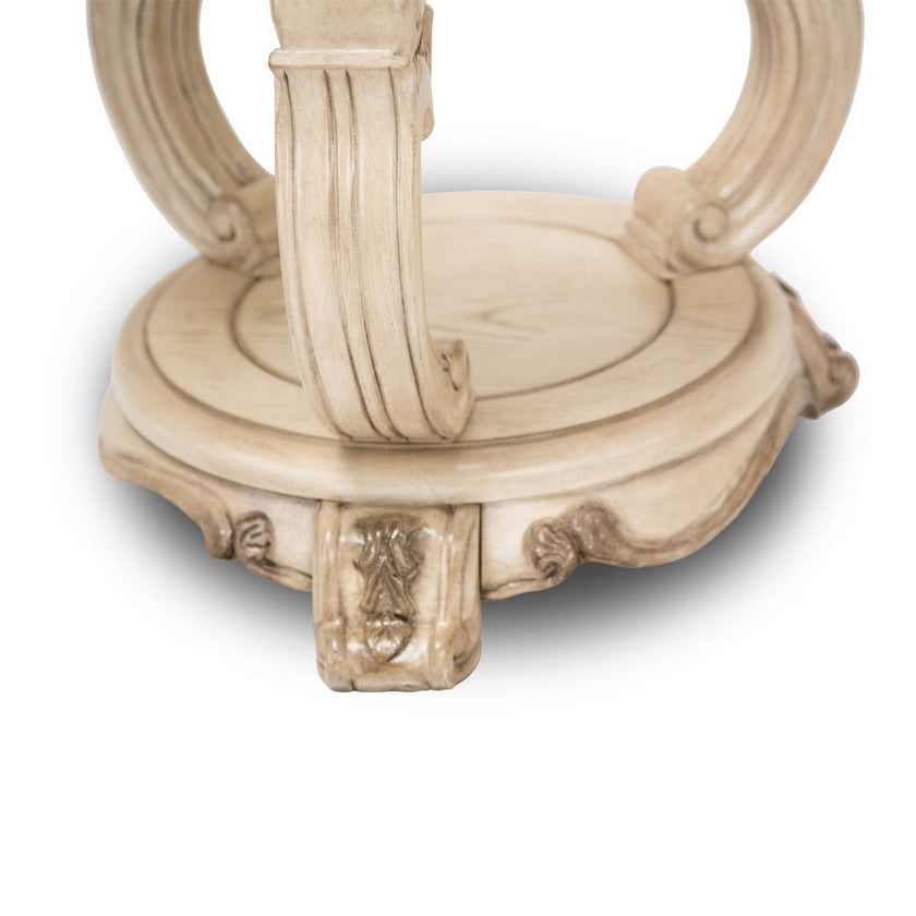 Michael Amini Platine De Royale Champagne Chair Side Table