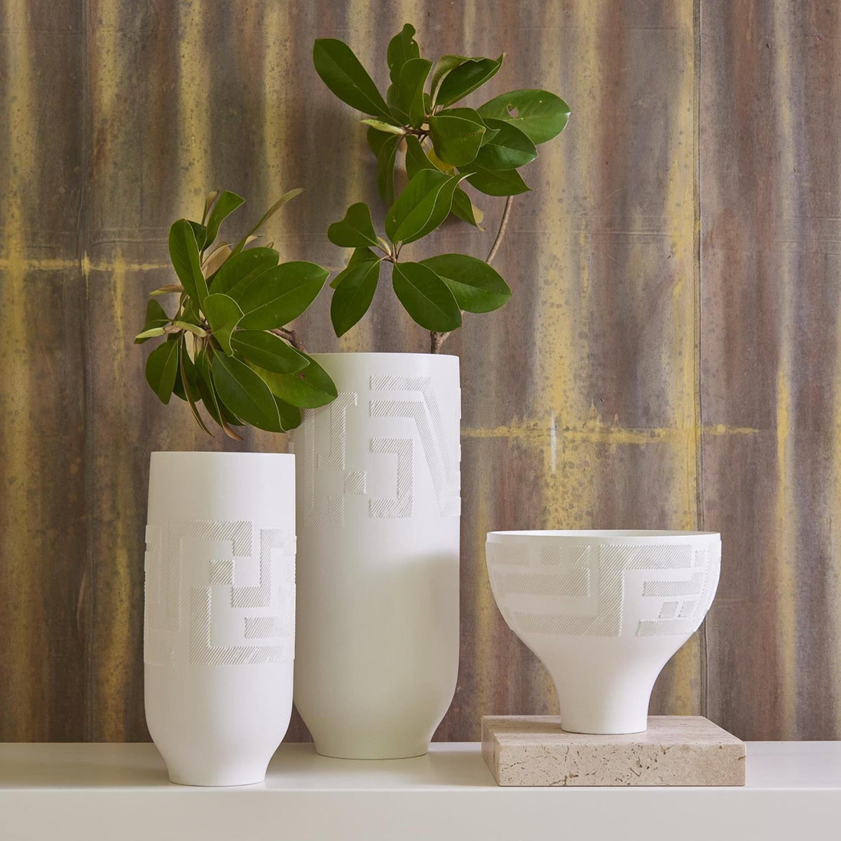 Global Views Matte White Chaco Vase