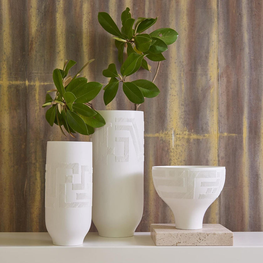 Global Views Matte White Chaco Vase