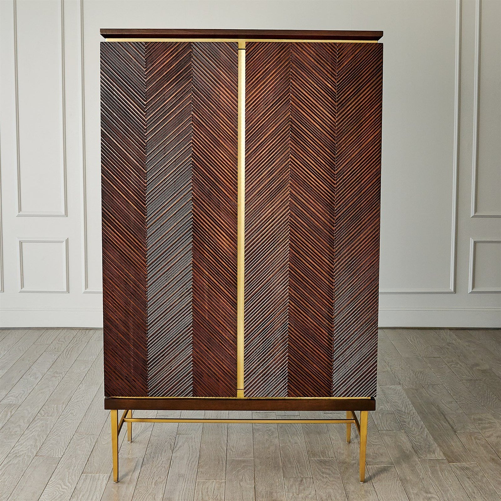 Global Views Latilla Tall Bar Cabinet