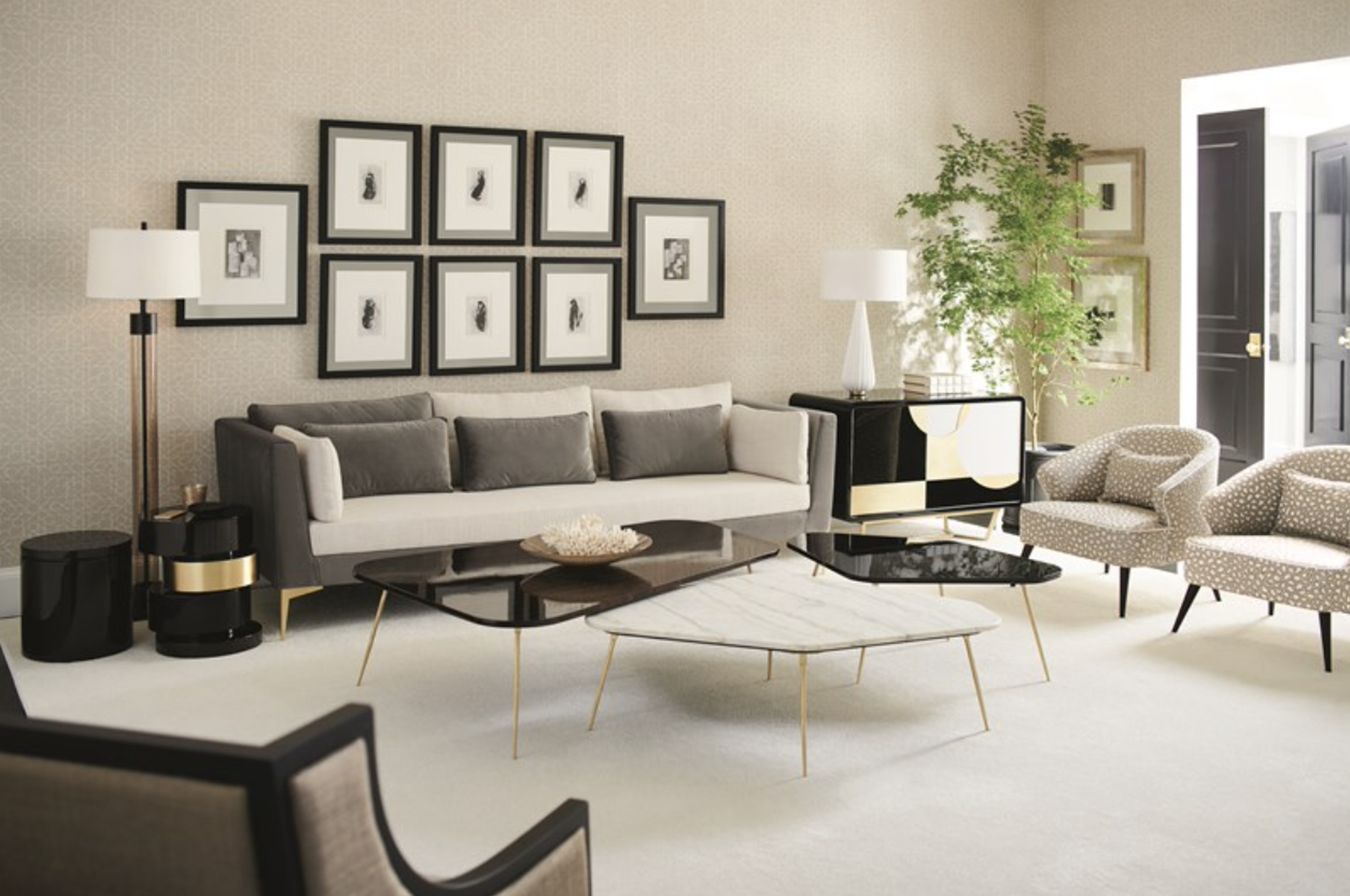 Caracole Geo Modern Cocktail Table - Set of 2 Open Box Item