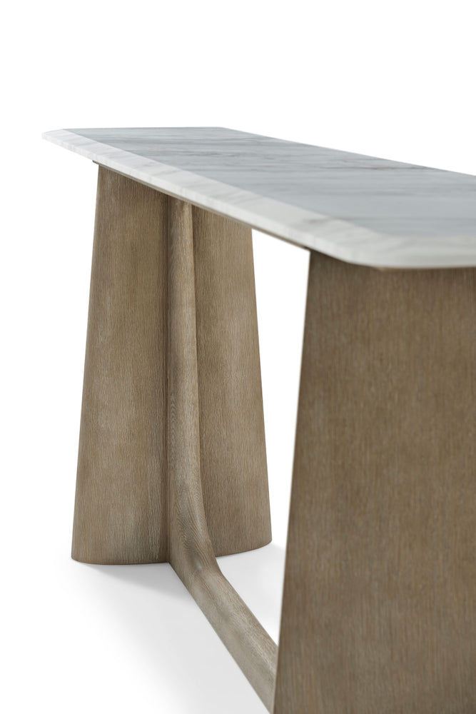 Theodore Alexander Repose Wooden Console Table Marble Top