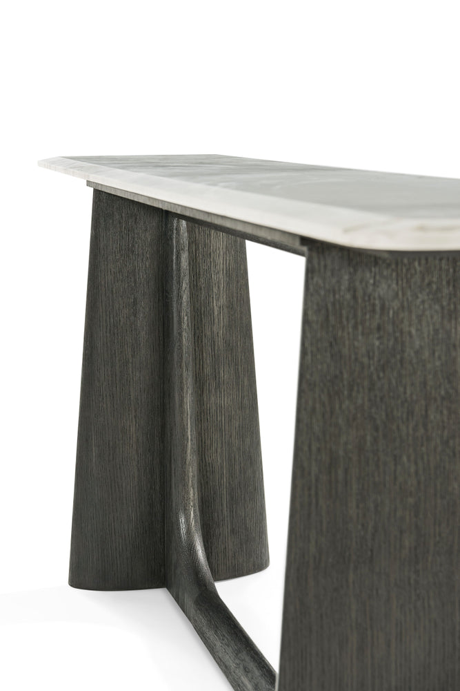 Theodore Alexander Repose Wooden Console Table Marble Top