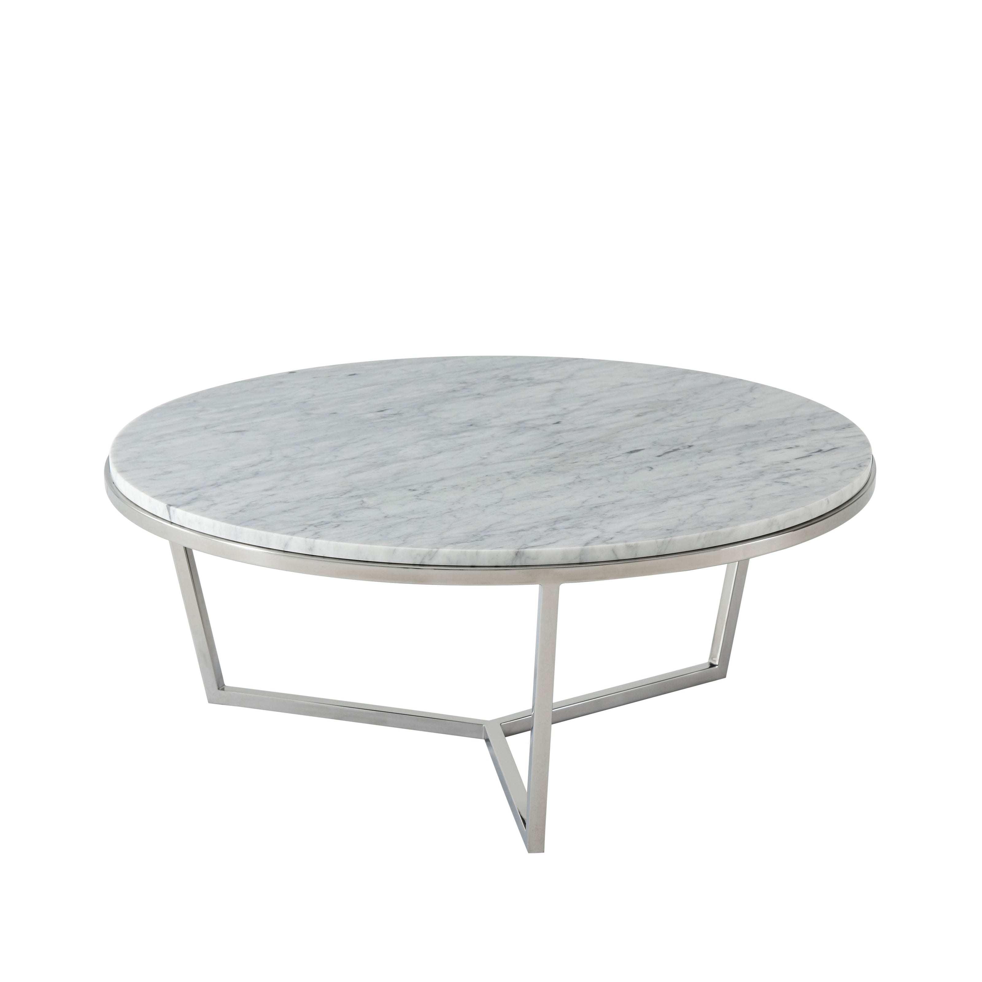 Theodore Alexander TA Studio Small Fisher Round Cocktail Table Marble