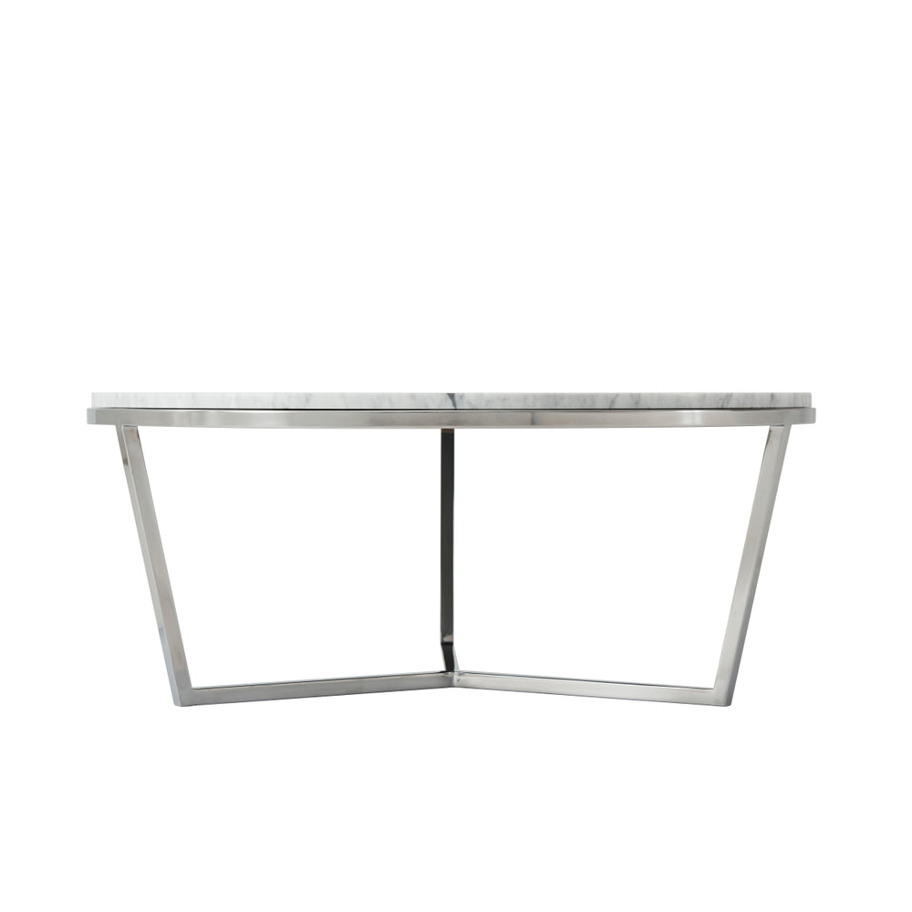 Theodore Alexander TA Studio Small Fisher Round Cocktail Table Marble