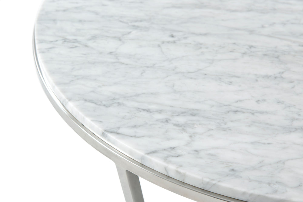 Theodore Alexander TA Studio Small Fisher Round Cocktail Table Marble
